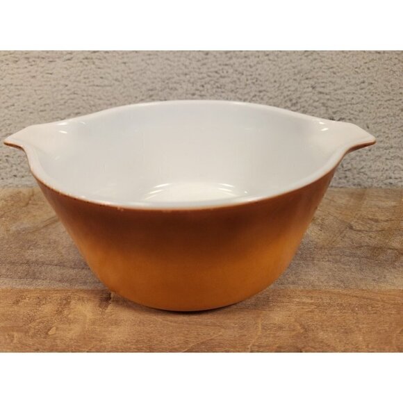 VTG Pyrex Casserole Baking Dish 474-B Brown and Gold 1.5 QT - Picture 1 of 5